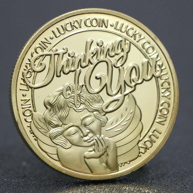 

Angel Children s Four-Leaf Clover Lucky Coin Commemorative Prop золотой