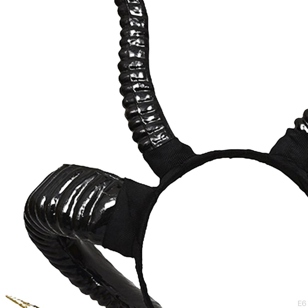 Devil Sheep Horn Headband Hair Accessory Gothic Punk Vintage Headwear Hairband for Halloween Costume