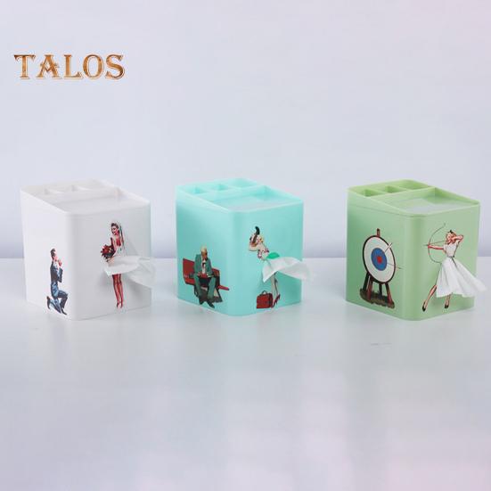 Suport decorativ pentru cutie de șervețele cu capac detașabil Capacitate mare, model unic, cutie de hârtie absorbantă, ornament de birou