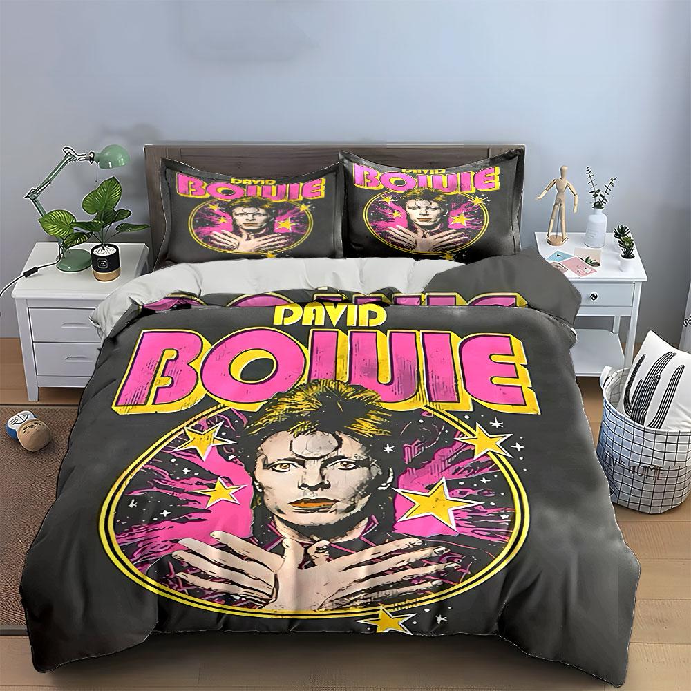 David Bowie Starburst Design Bedding Duvet Cover Set Duvet Cover Pillowcases (1*Duvet Cover 2*Pillowcases, without duvet insert)