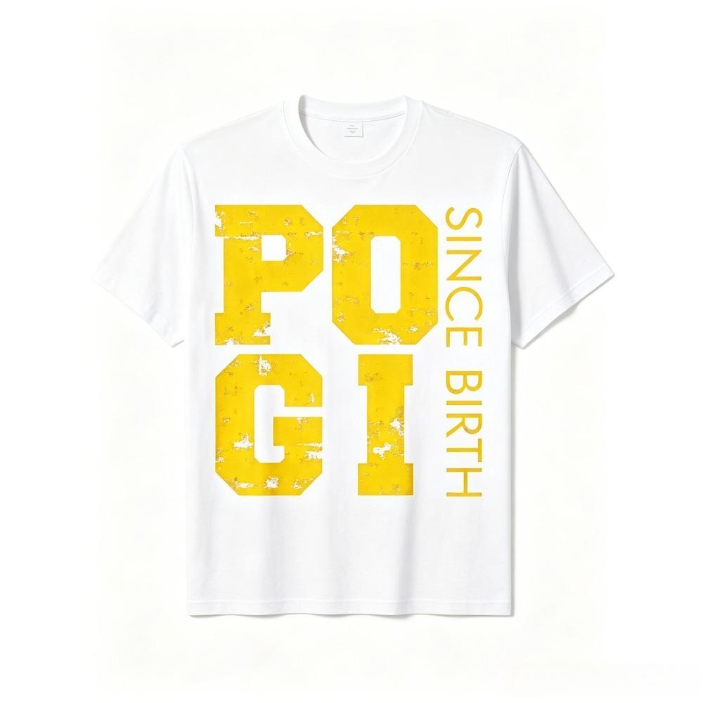 Retro Grunge Po Gi Since Birth Bold Font Tee Unisex Unisex Vintage Cotton Short Sleeve Unisex Daily Casual Tops