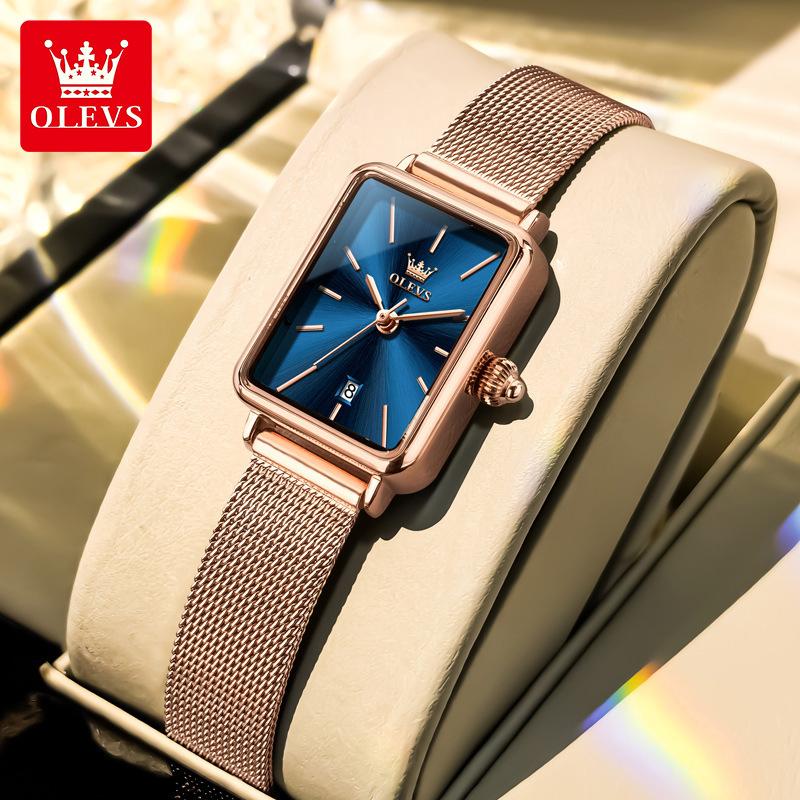OLEVS Watch Women New Watch Casual Fashion Quartz Wristwatch Waterproof Luminous Date Square Watch Ladies Gifts