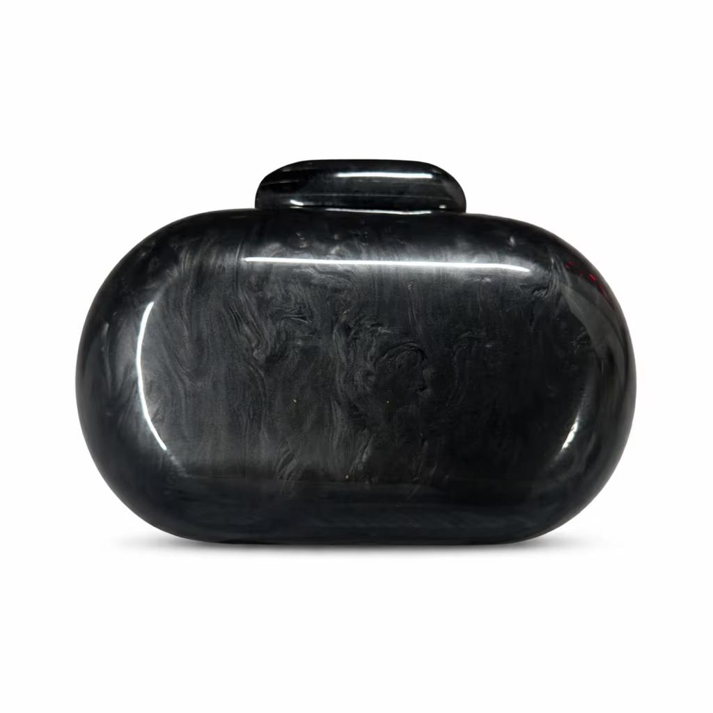 

2026 Cross-Border Foreign Trade Women s Evening Bag New European American Oval Shell Goose Egg Acrylic Cotton Single Shoulder L17xW7xH11cm чёрный
