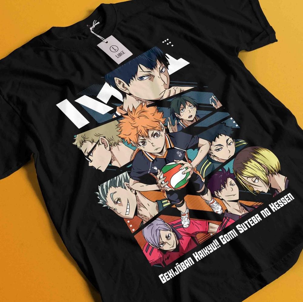 

Хината Шоё Манга Стрип Хайкью Хайкью Аниме Унисекс Футболка Футболка Футболка ВСЕ РАЗМЕРЫ 4XL