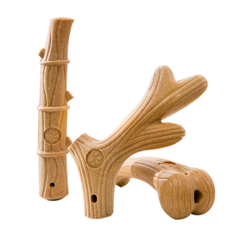 Cat Dog Pine Wood Toys Deer Antler Teeth Grinding Stick Small Large Dogs Bite Resistant Pet Relaxation Toys French Bulldog Corgi
