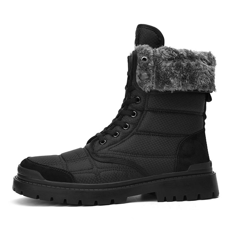 2025 Men's Winter High-Top Snow Boots: Thickened Velvet Outdoor Mountaineering Shoes