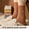 Wool Socks for Women, Mid-calf Socks, Thickened Wool Socks for Autumn and Winter, Cashmere Socks