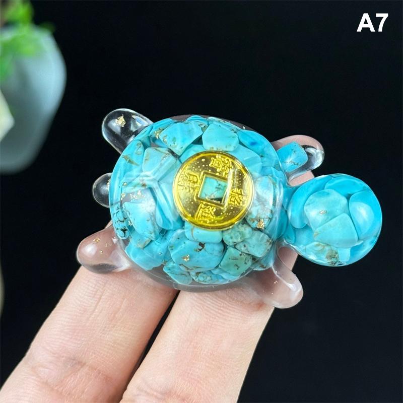 

Money Turtle Statue Wealth-Attracting Feng Shui Good Luck Charm Resin Decorative Turtle Ornament Home Office Decor