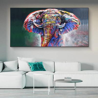 Abstract Colorful African Elephants Canvas Paintings On The Wall Art Posters And Prints Graffiti Art Pictures Kids Room Decor No Frame