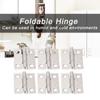10pcs Silver Cabinet Door Hinges Stainless Steel Foldable Hinges Small Small Hinges  Household Use