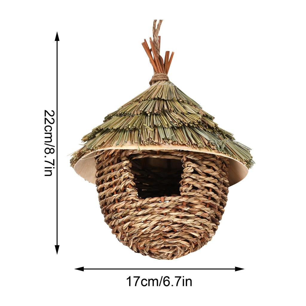 Handwoven Straw Bird Nest Parrot Hatching Breeding Grass Cave Garden Supply Grass Birds House Humming Bird Nest For Lawn Home