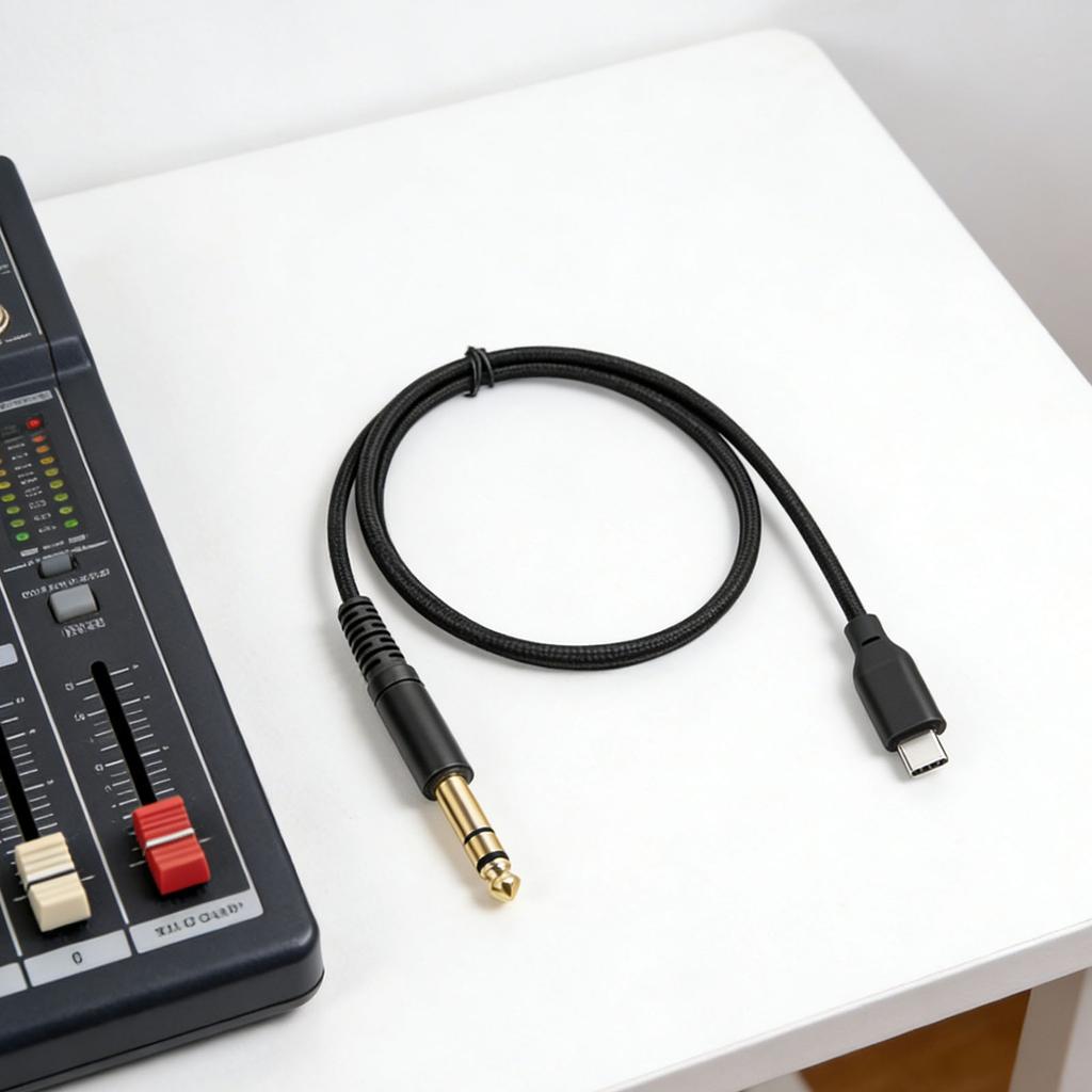 USB C zu 6,35mm 1/4 Zoll TRS Kabel USB C zu 6,35mm TRS Stereo-Audiokabel für Smartphone Laptop Verbindung zu Verstärker Lautsprecher