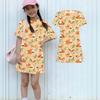 Girls Animal Print Dress Short Sleeve Round Neck Loose Fit Lightweight Casual Summer Dress for Kids