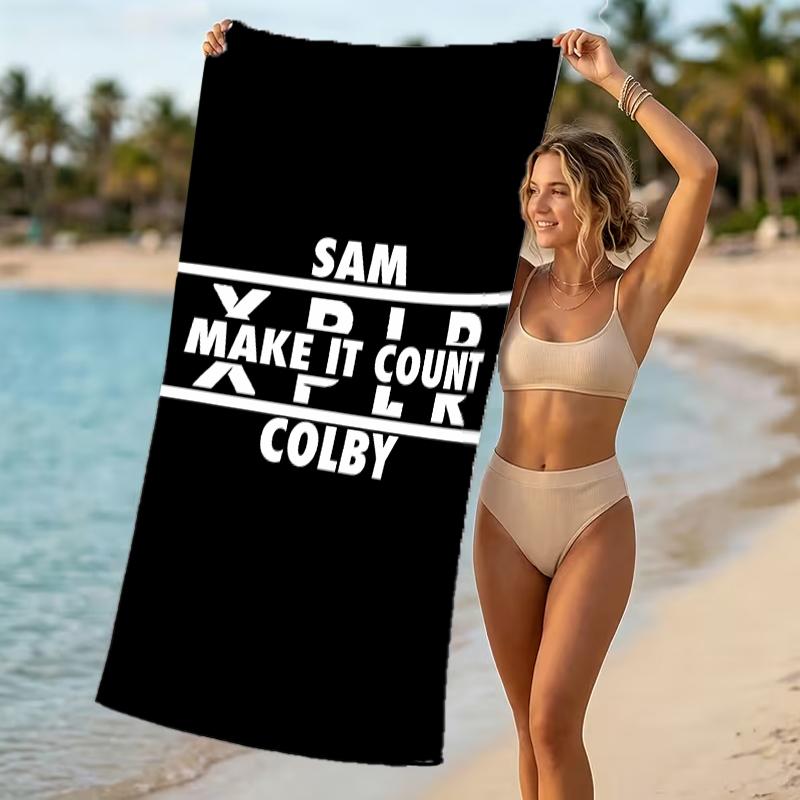 Beach Towel with Sam and Colby Pattern - Soft,absorbent,machine Washable Lightweight&Modern,swimming,Travel Essentials