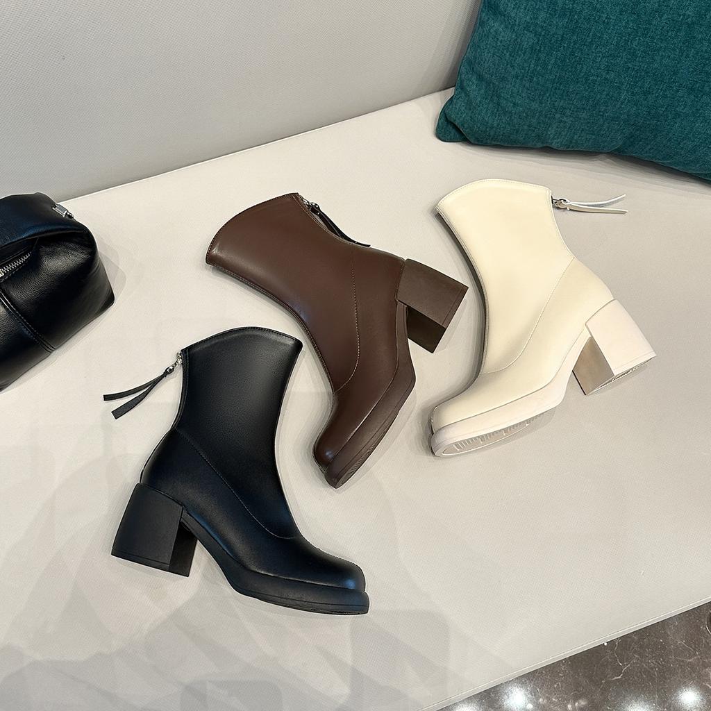 Boots Women'S High Heel Short Boots Women'S Single Boots Thick Heel Skinny Boots Small Martin Boots