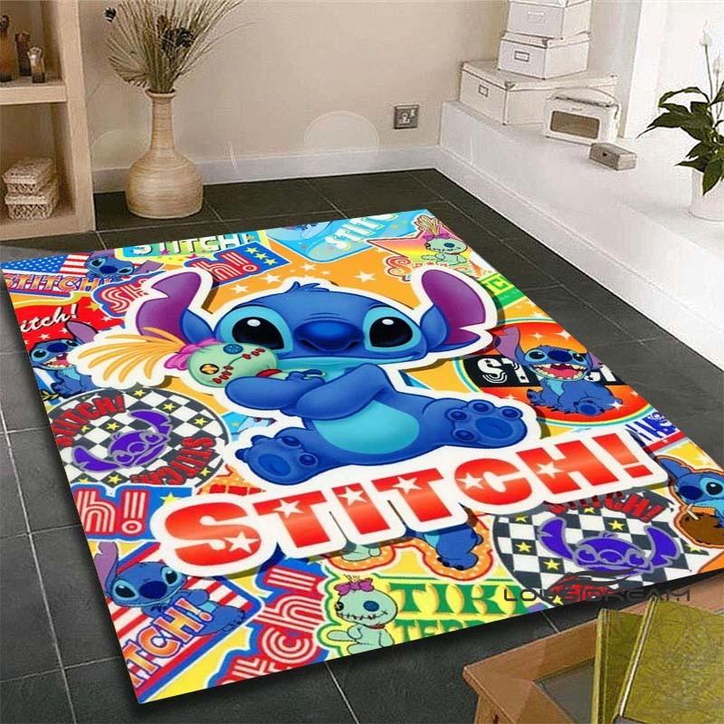 3D Cartoon Sci-fi Movie (Stitch) Rug, Suitable for Living Rooms, Children's Rooms, Bedrooms, Sofas, Doormats, and Other Home Déc