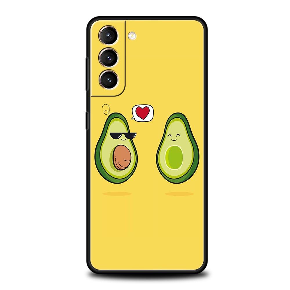 Cute Avocado Baby Yoga Phone Case For Samsung Galaxy S24 S23 S22 S20 Ultra S21 FE 5G S10 S9 Plus S10E Soft Silicone Cover