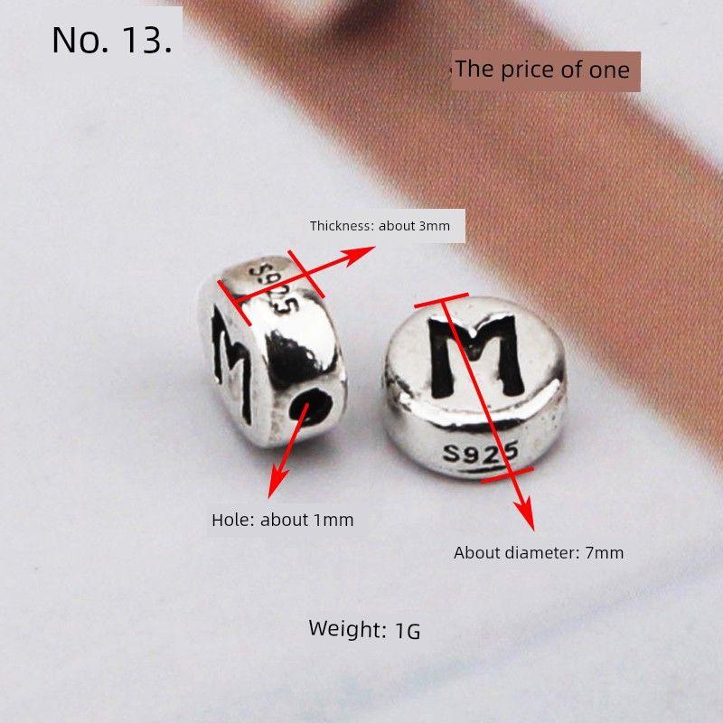 

Серебро S925 Стерлинговое серебро DIY Аксессуары для браслетов Бусины Плоские бусины Цепочка для браслета Имя Пара Ручная работа Ткань No. 13/M/7mm/One