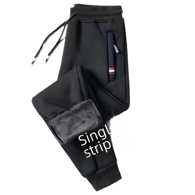 Dicke Winter-Jogginghose mit Samtfutter für Herren mit Bündchen an den Knöcheln