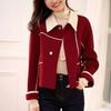 Unique and Chic Short Red Coat for Women with High-end Sense of Autumn and Winter Fashion