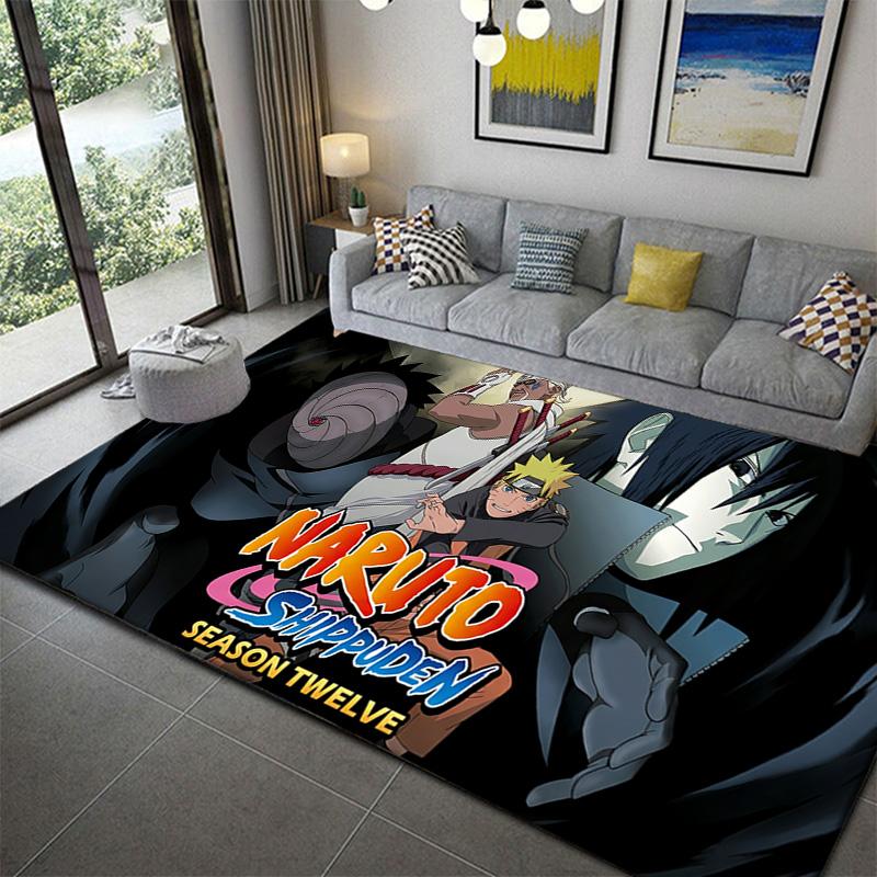 Naruto Epic Ninja Battle Area Rug Soft Cozy Non-Slip Carpet for Living Room