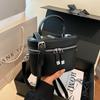 Borsa a tracolla a tinta unita in PU da donna, borsa per riporre oggetti, alla moda, grande capacità, può contenere cosmetici, gioielli, cellulare