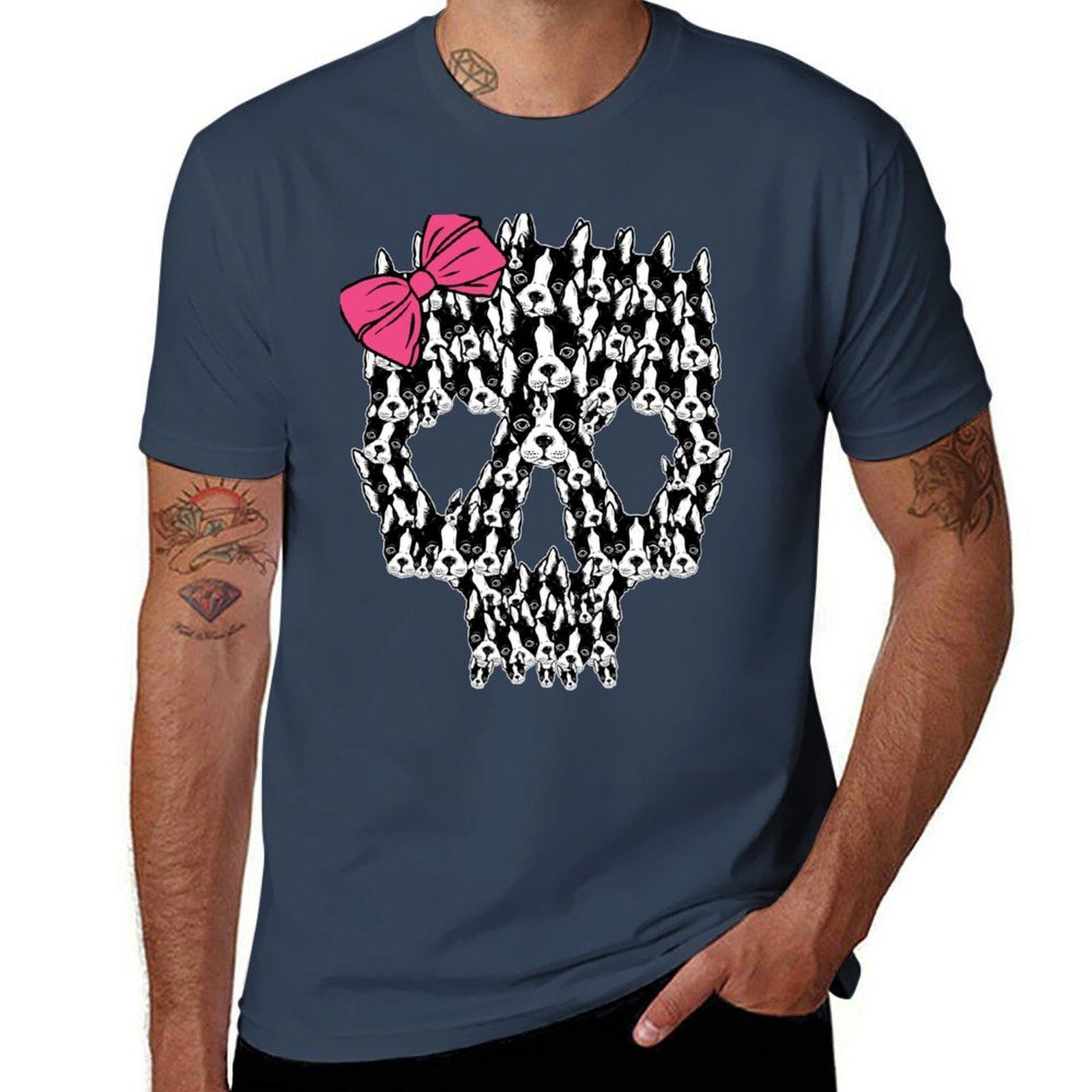 Boston Terrier Sugar Skull TShirt Moisture Control Sports Tee S