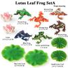 Oenux Pond Lake Animals Frog Model Simulation Lotus Leaf Tadpole Action Figures PVC Miniature Cute Educational Toys Kids Gift