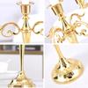 Retro 3-Arms Candelabra For Wedding Prop, Candlelight Dinner, Hotel & Home Decoration, Metal Gold/Bronze Plated Candle Holder