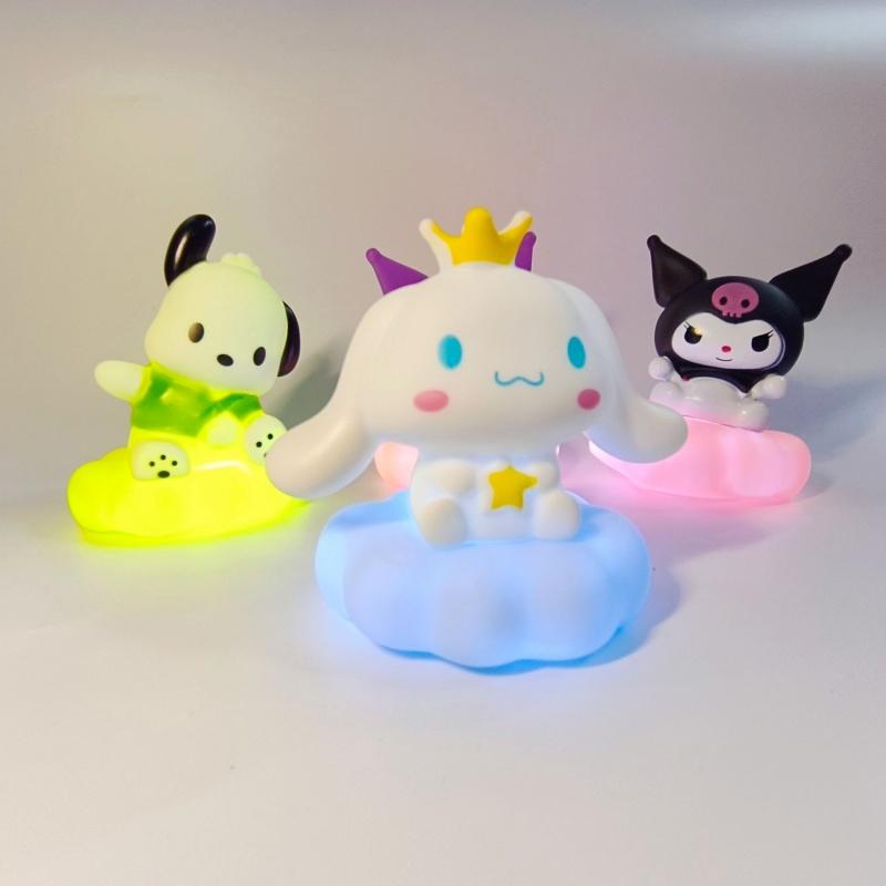 Kawaii Cloud Night Light Characters Kuromi Cinnamoroll Pochacco Eye Protection Led Lamp Bedroom Bedside Decorative Night Lamp