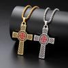 Christliches Kreuz Halskette Rotes Kreuz Templer Symbol für Männer Frauen Vintage Religiöses Gebet Edelstahl Schmuck Geschenk