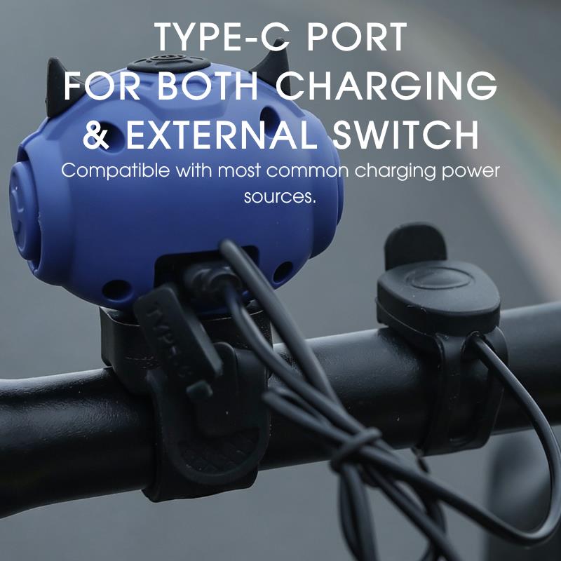 Bike Electric Horn Type-c Rechargeable Cycling Loudly Warning Bell Bicycle Handlebar Electric Ring MTB Road Cycling Accessories2