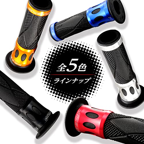 Daytona PROGRIP Motorcycle Grip for Handlebar Diameter 22.2 122mm Standard Rubber End Penetration 728 Type Aluminum Ring Red 98087