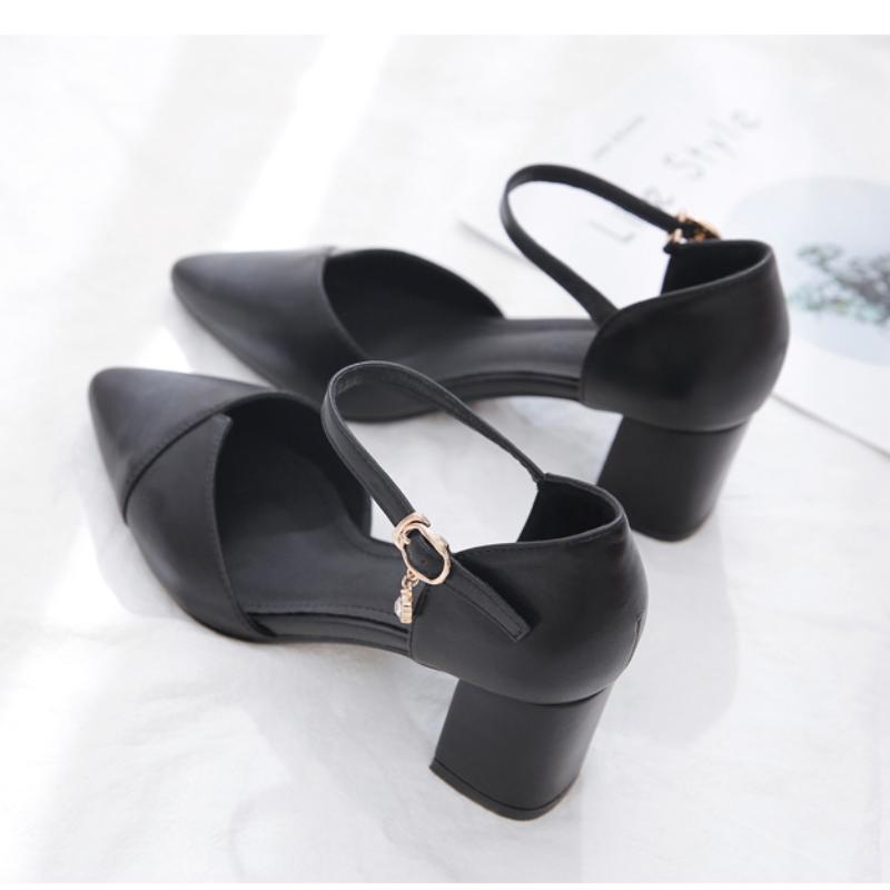 Korean Version Wild Thick with Pointed Single Shoes Fashion Comfortable High Heels Trend Sexy High Heels Wedding Shoes Mujer