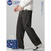 Nasa Corduroy Pants for Men, New Autumn and Winter Style, Loose Straight-Leg Fleece-Lined Wide-Leg Pants for Boys, Sports Casual Long Pants