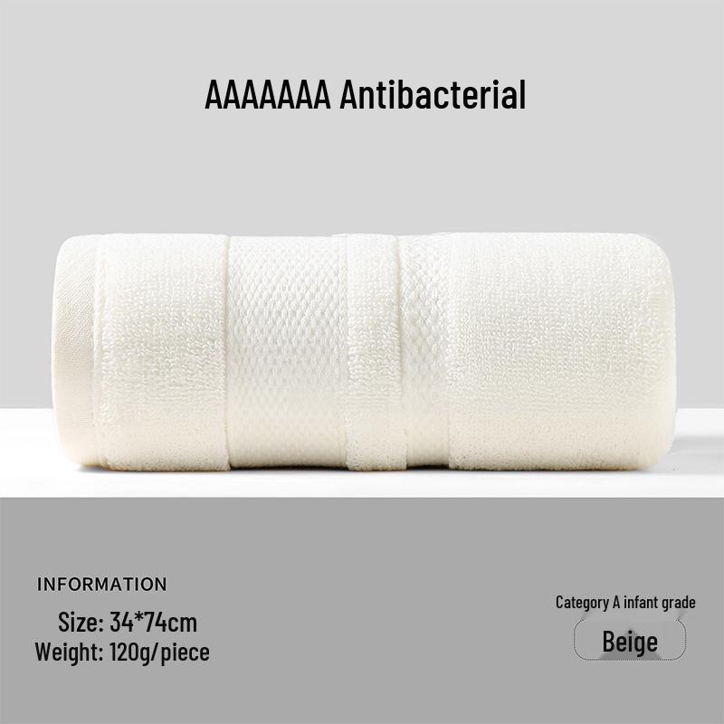 Toalla 7a de Algodón Puro Antibacteriano: Clase A, Engrosada, Muy Absorbente, No Suelta Pelusa, Adecuada para Lavar la Cara y Bañarse, Unisex.