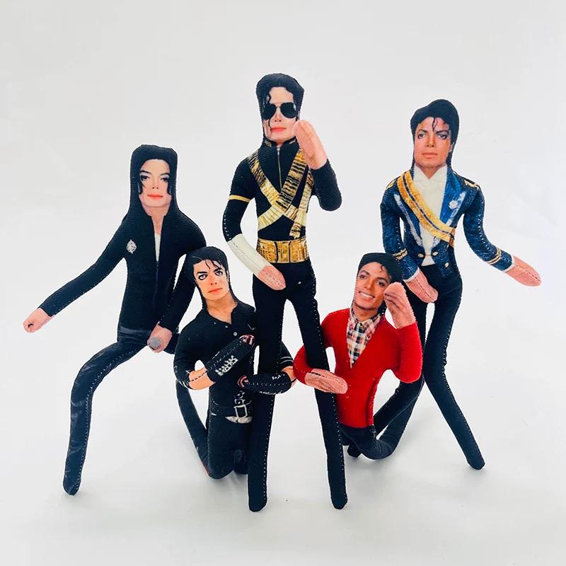 6pcs Michael Jack Bendable Doll Wire Frame Poseable Figure Toy Abstract Stuffed Figurine Collectible Desktop Ornament Decor Gift