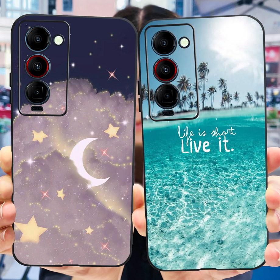 For Tecno Camon 18 P 18 Premier Camon18 Phone Case Capa Soft Liquid Silicone Bumper Etui Animals Flower Printed Funda Camon18