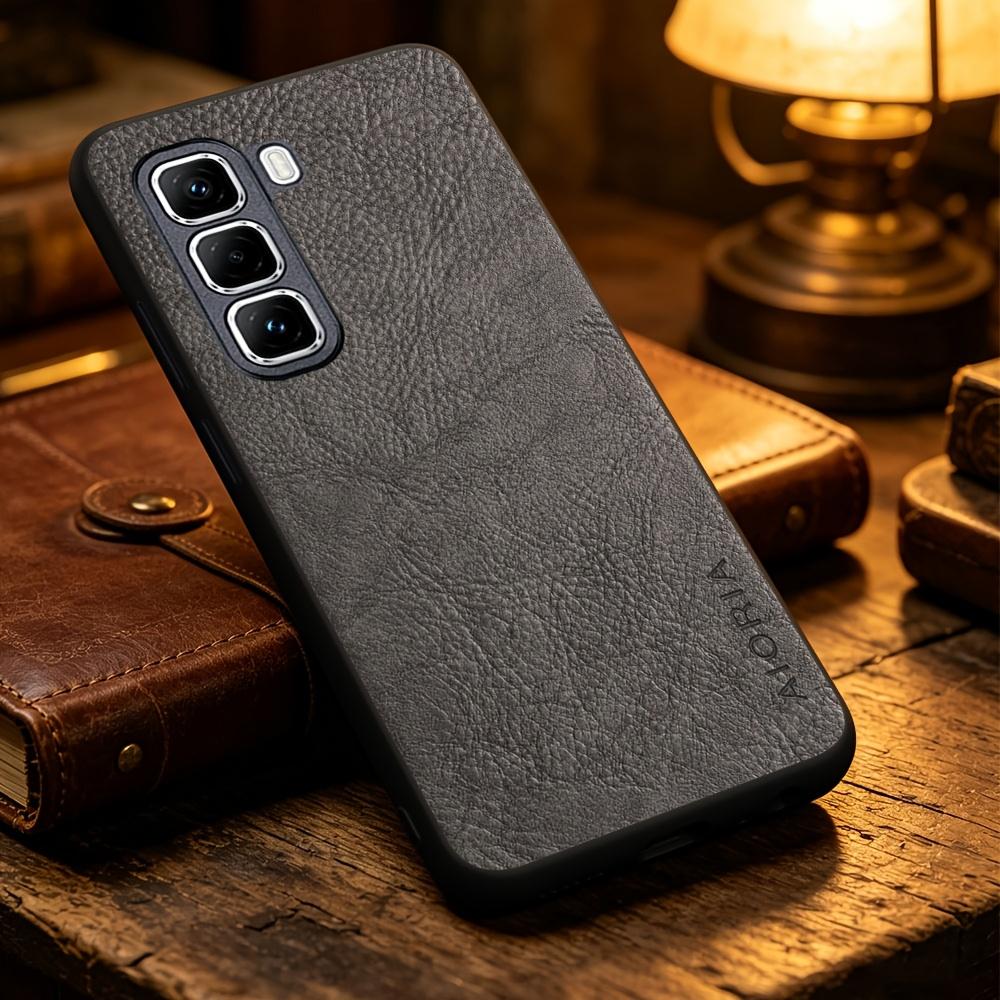 Phone Case - Solid Color Faux Leather Phone Case for Infinix Hot 70 60 50 Pro 60I Note 60 50 Pro 50X, Smart Precise Camera Hole Placement