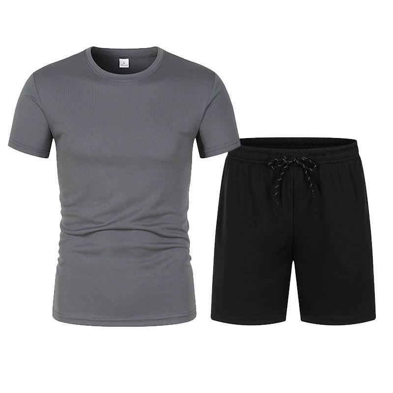 Herren Sommer Basketball Set: Kurzarm-T-Shirt + Fünf-Punkt-Sportshorts, Vielseitiger Freizeitstil
