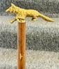 Vintage Solid Brass Fox Head Cane Handle for Walking Stick handmade design