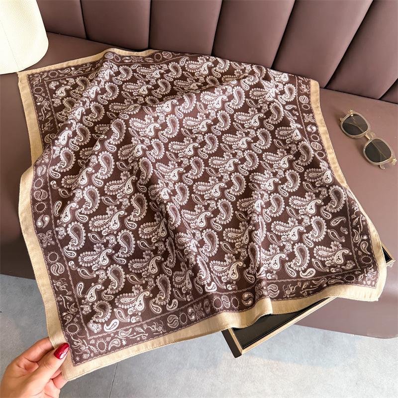 New Cashew Print Female Neck Scarf Cotton Linen Feeling Women Hair Scarves Foulard Head Band Shawls Wraps Neckerchief Bandana