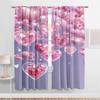 2PCS Purple Bottom Powder Heart Suspended Love Curtain   Dreamy Romantic Style   Bedroom and Living Room   Pull up Pocket Style