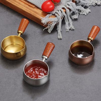 304 Stainless Steel Seasoning Cup 60ml/120ml/180ml Measuring Spoon Mini Sauce Pan  Restaurant