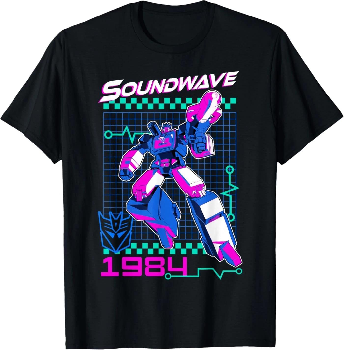 Transformers Soundwave 1984 Retro Grid Logo Unisex T-Shirt S