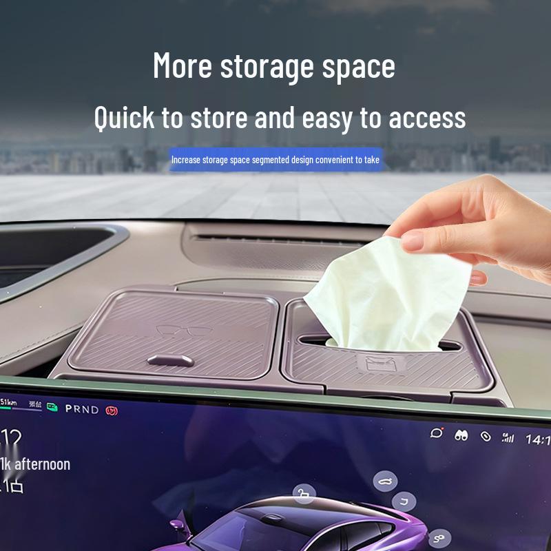Universal Car Organizer: Screen Holder, Tissue Box, and Storage Tray for Xiaomi YU7