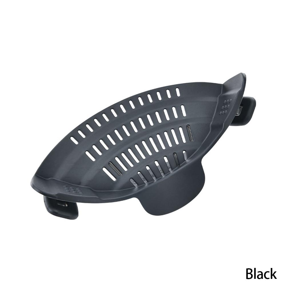 Silicone Kitchen Strainer Clip Pan Drain Rack Bowl Funnel Rice Pasta Vegetable Washing Colander Draining Excess Liquid Univers