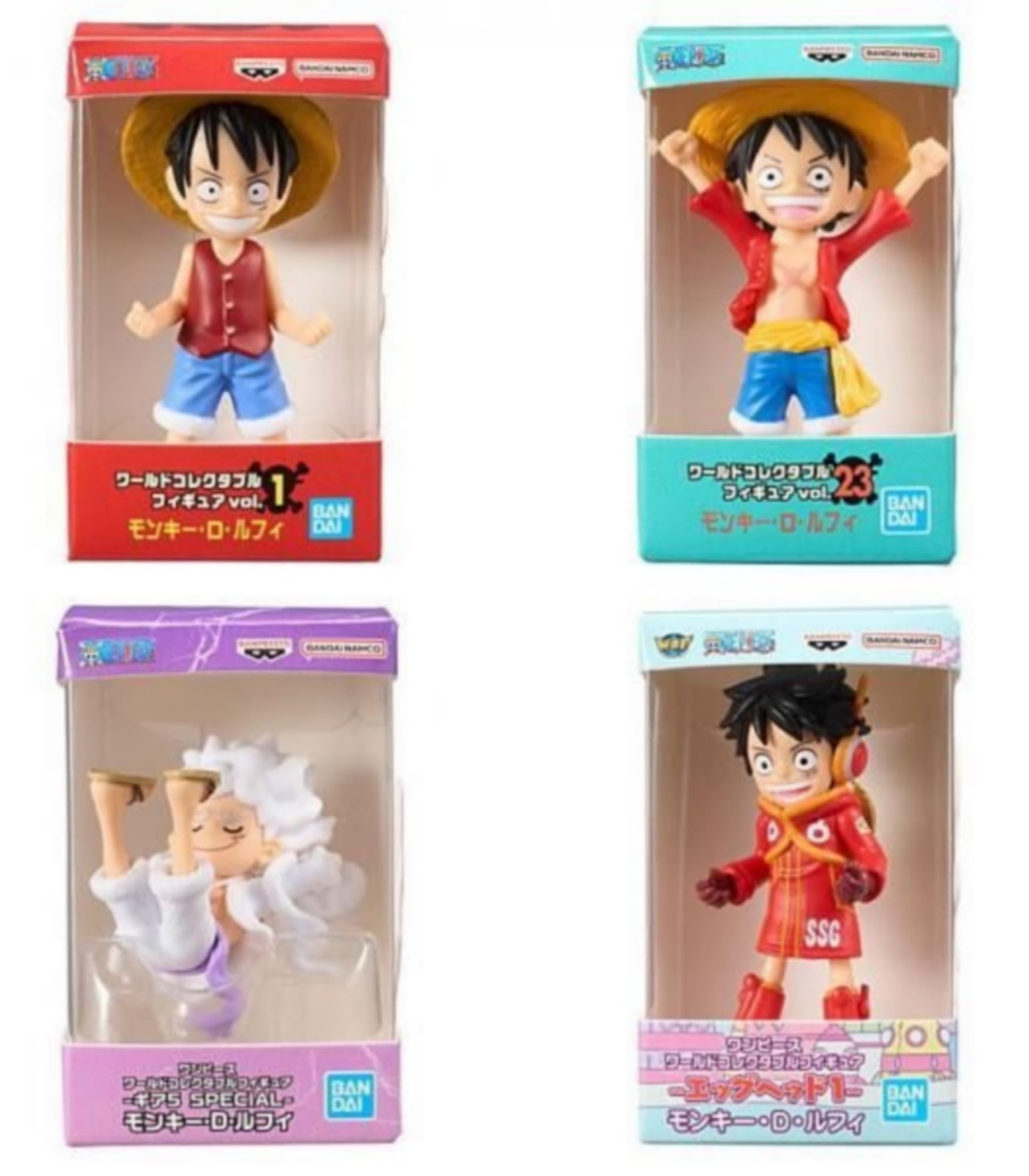 BANDAI ONE PIECE World Collectable Figure Miniature Collection × Complete Set of 4 Types (Gachapon Capsule Toy)