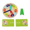 Wooden Clock Model Teaching Aid Learning Clocks with Cards Kindergartner Toy for Game Interaction Time Cogn