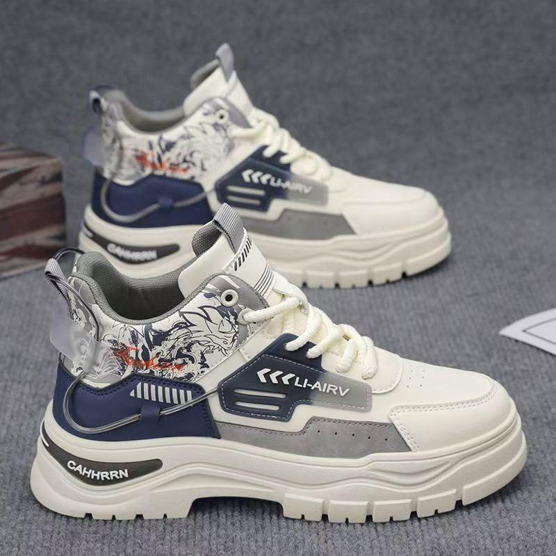 Martin boots men's autumn new high-top outdoor tooling shoes casual versatile men's trend flat platform trendy shoes